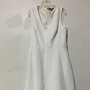 Rachel Roy Size 8 Cream Women Dress Lace Hem Cross